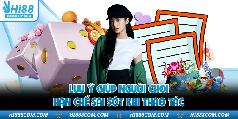 Lưu ý giúp người chơi hạn chế sai sót khi thao tác