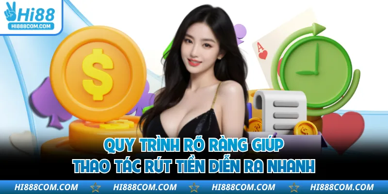 Quy trình rõ ràng giúp thao tác rút tiền diễn ra nhanh